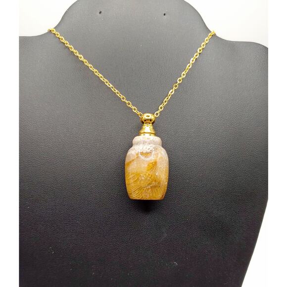 Rare Natural Chrysanthemum Stone Bottle Necklace - Picture 1 of 3